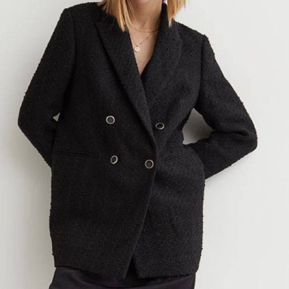 H&M Black Textured Blazer